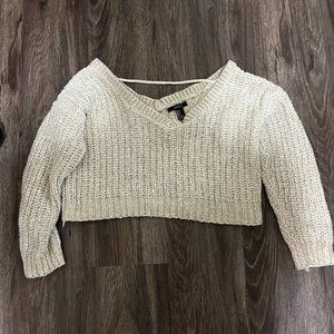 F21 Cream Cable Sweater